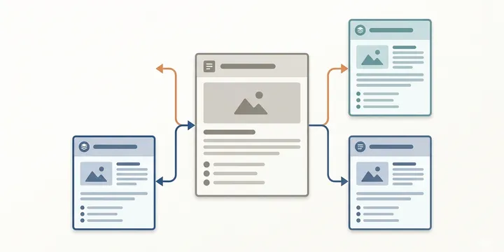 Editorial hero image for the core concept of this post. How to separate pillar and supporting posts in a technical blog